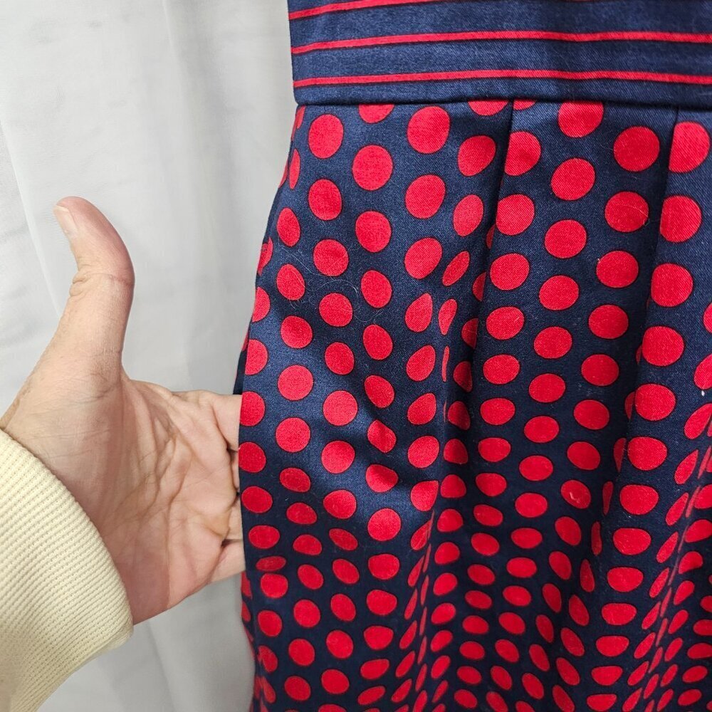 The Limited Dress Polka Dot Red Blue Sleeveless Retro 10 - Picture 5 of 14